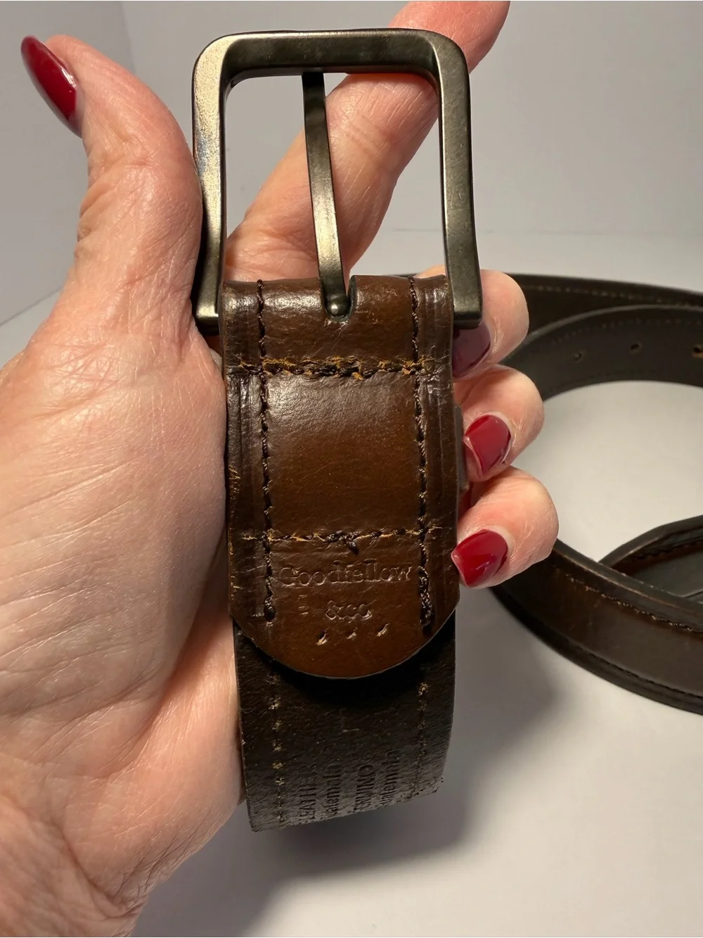 Goodfellow & Co Dark Brown Leather Dress Belt L